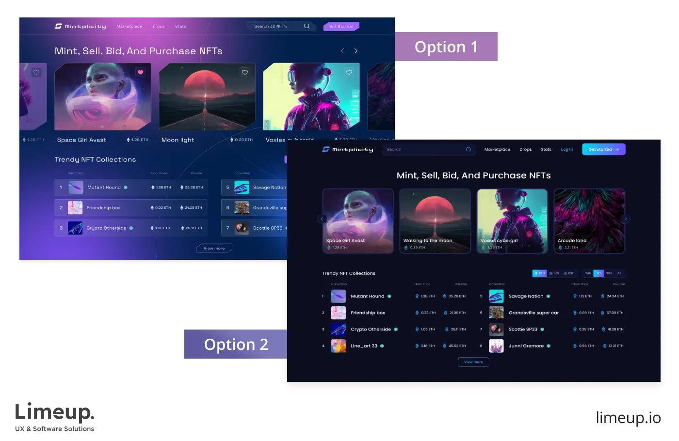 Example of different designs