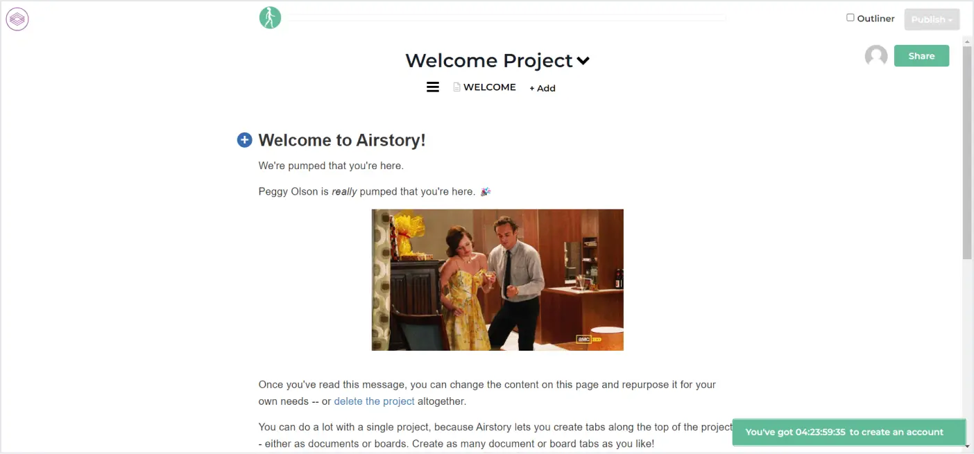 Airstory-copywriter tool