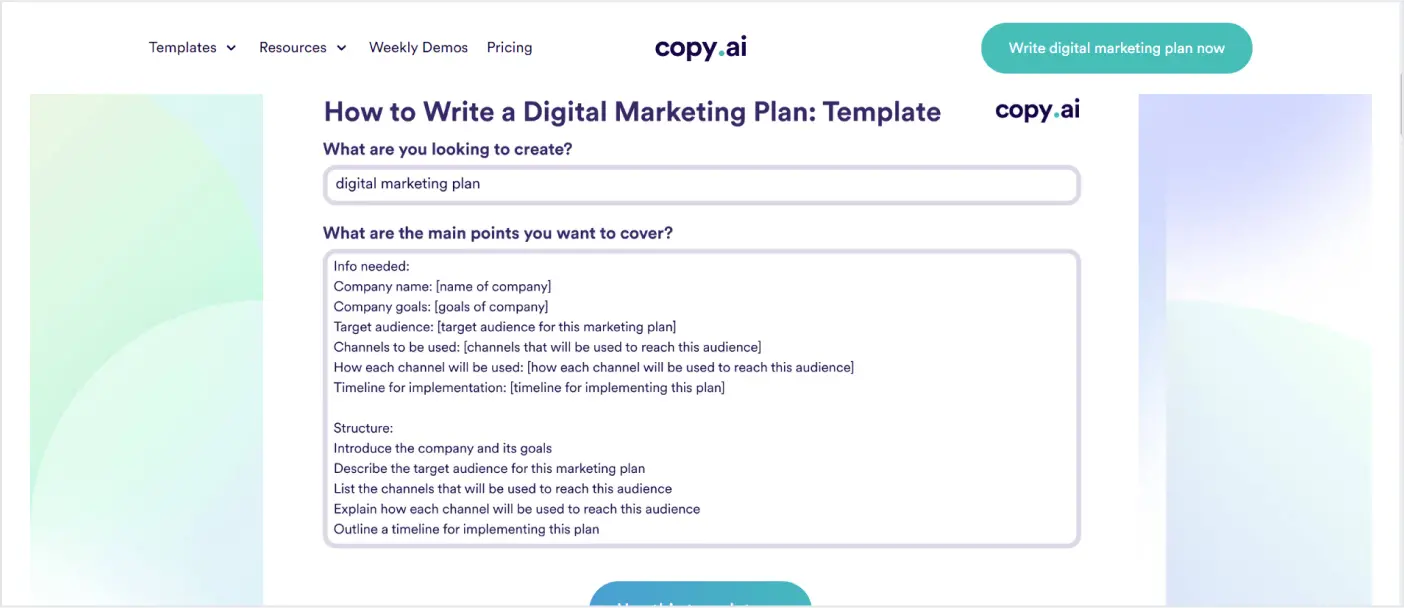 copywriting tool CopyAI