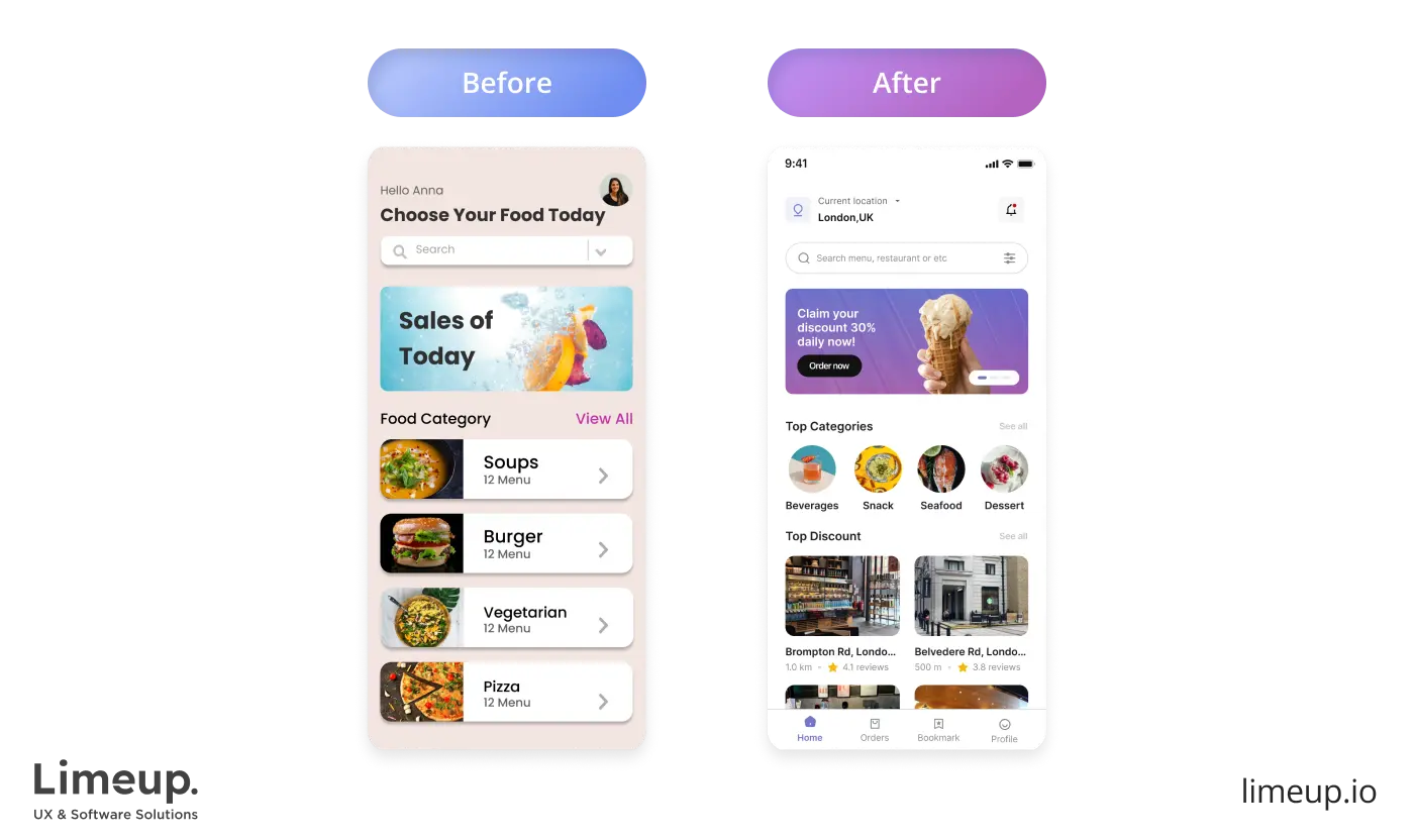 App redesign example