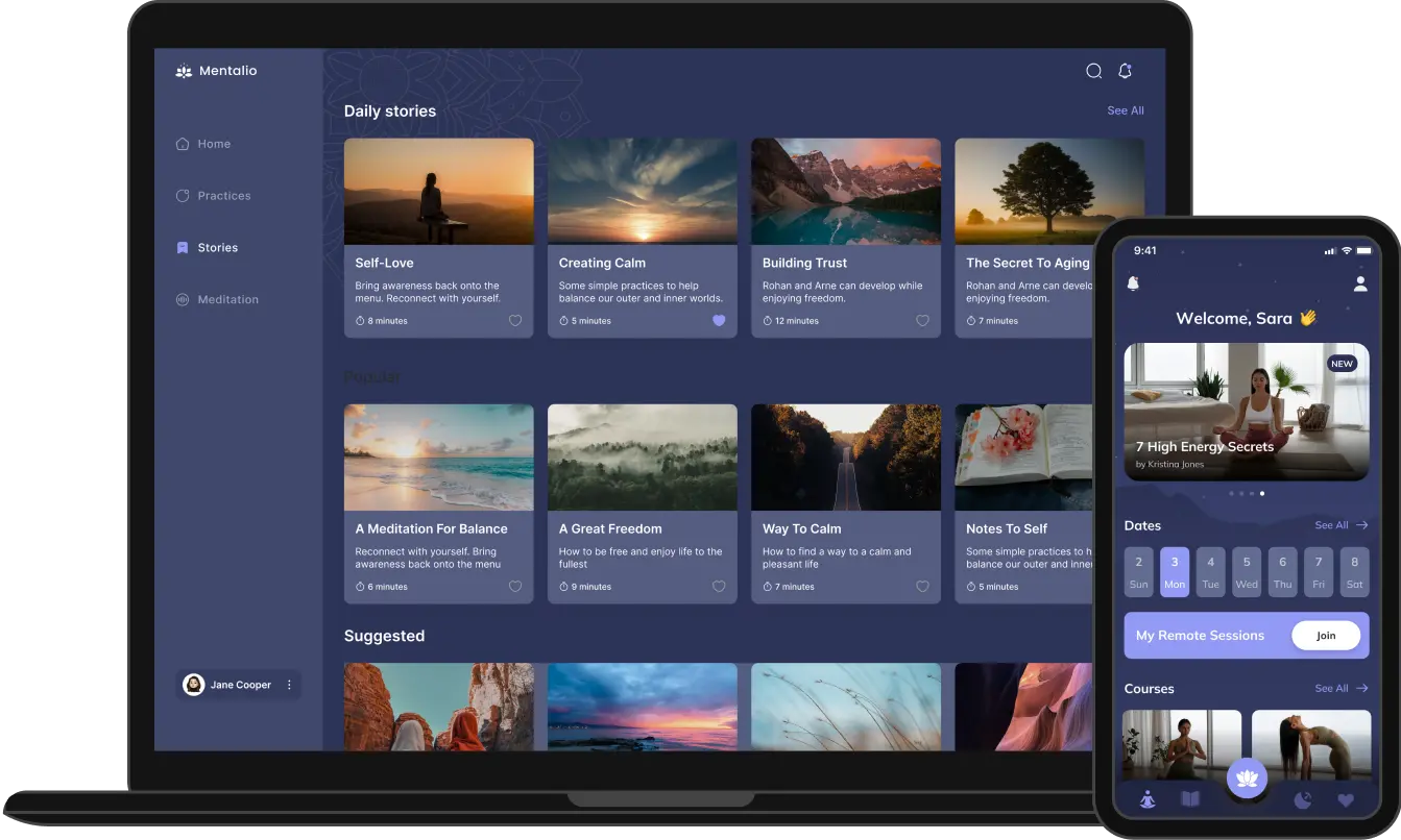 Mobile app development for mental health application