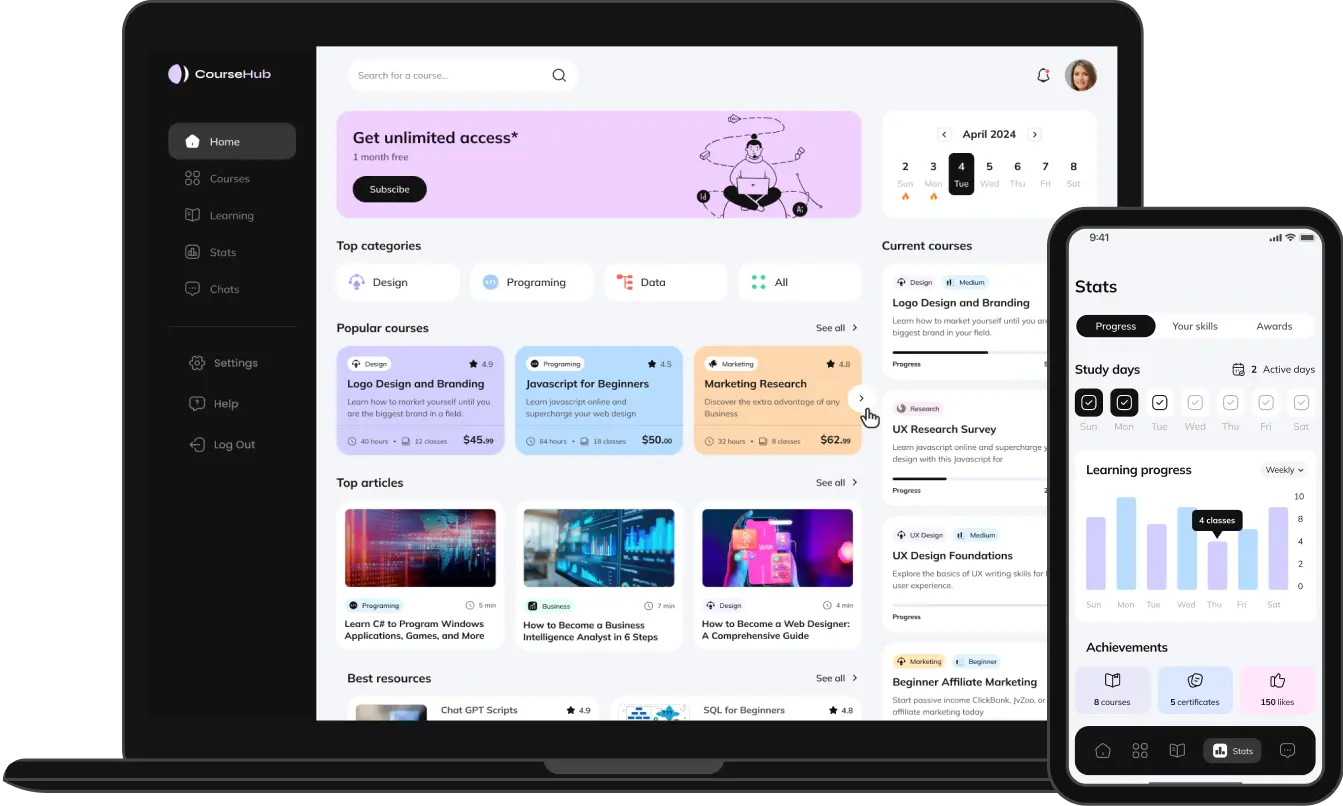 development for educational online courses