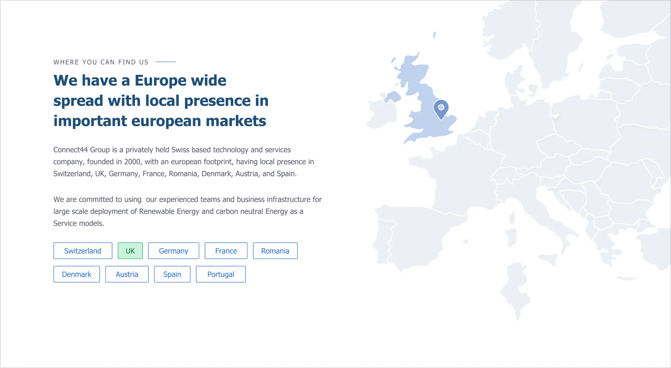 Locations screen example