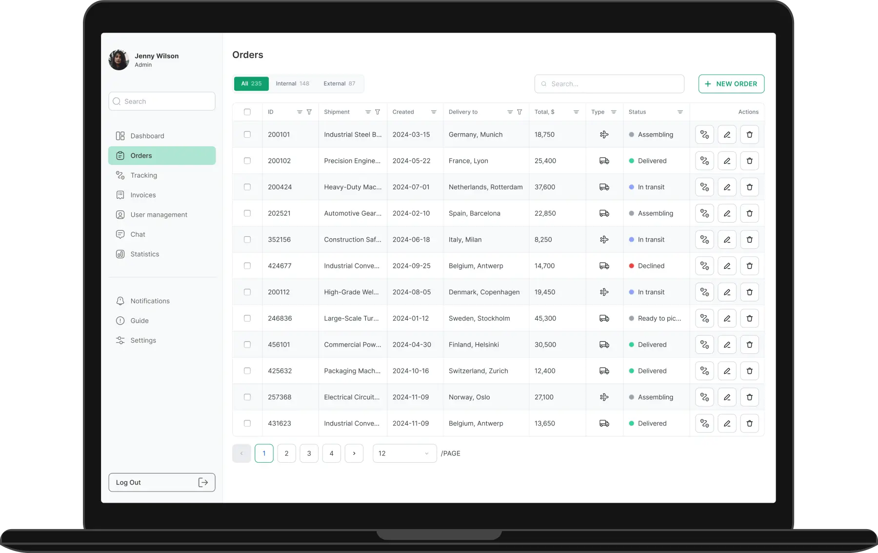 Orders Tracking Page