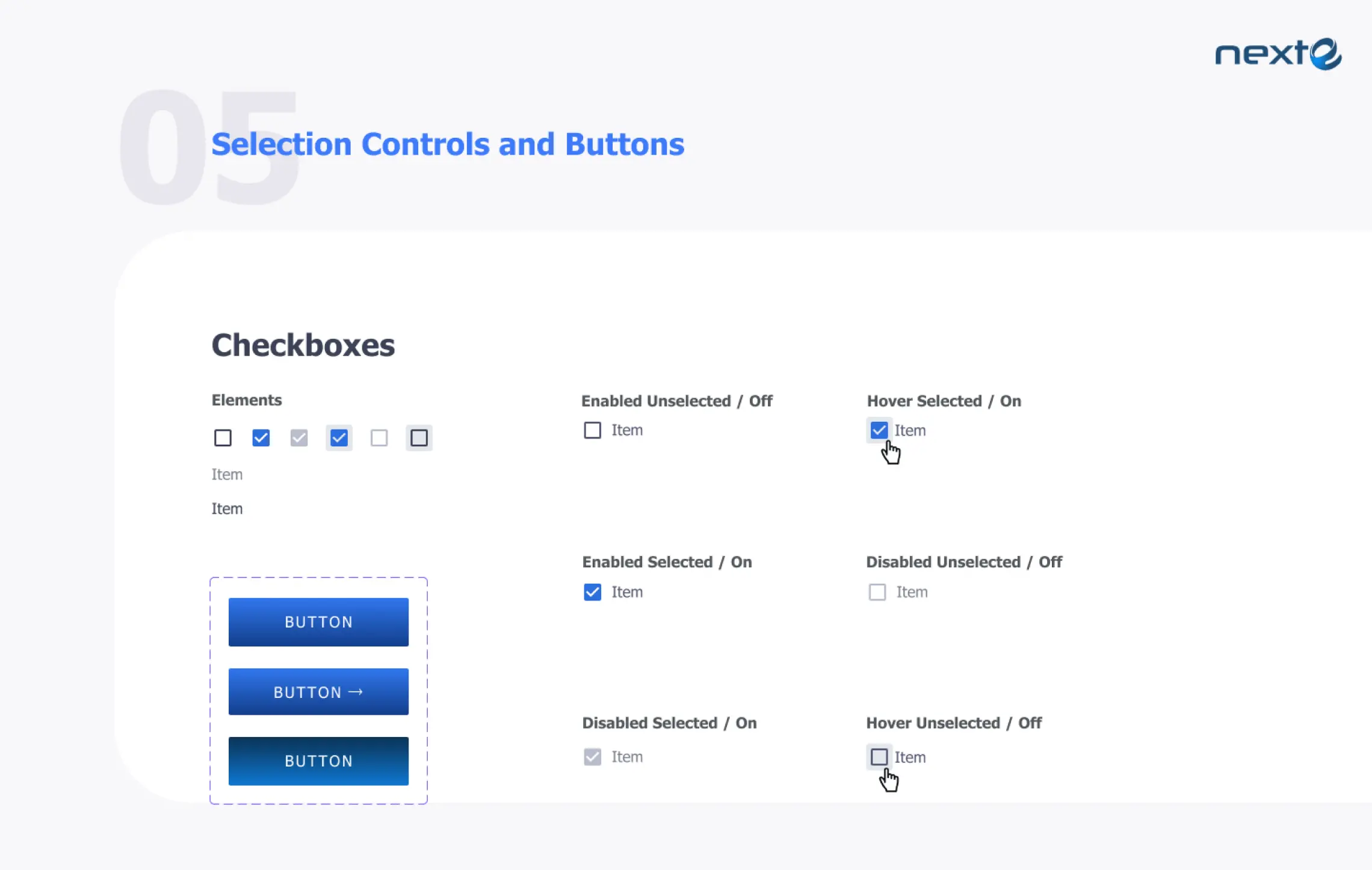 Selection Controls and Buttons example