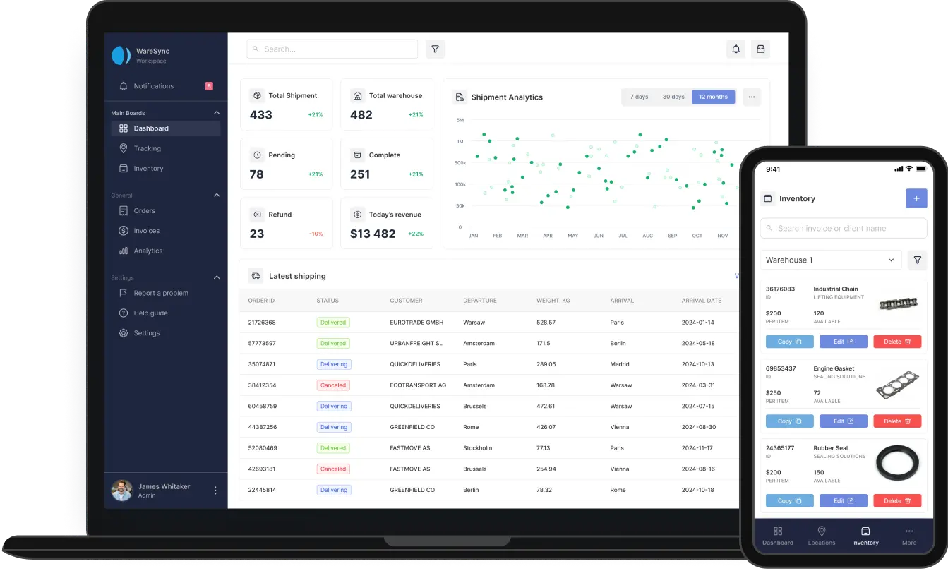 Warehouse web platform design and development 2