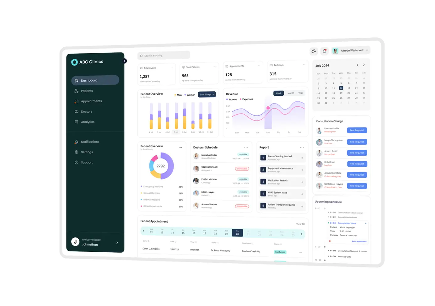 Custom hospital management system