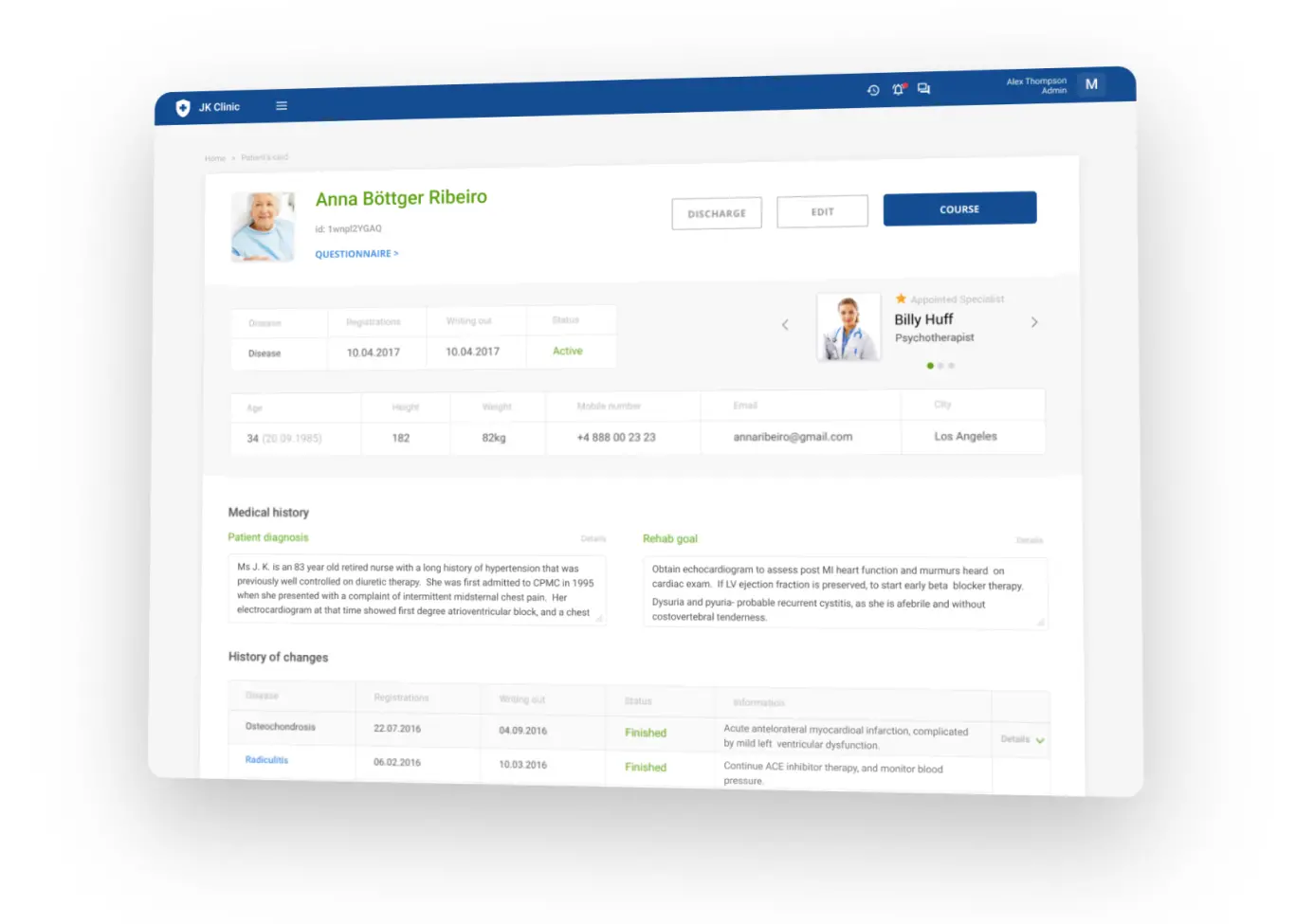 Patient and contract management software development